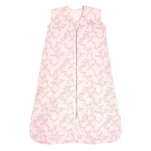 HALO Sleepsack, 100% Cotton Wearable Blanket, Swaddle Transition Sleeping Bag, TOG 0.5, Pink Toile, Medium, 6-12 Months