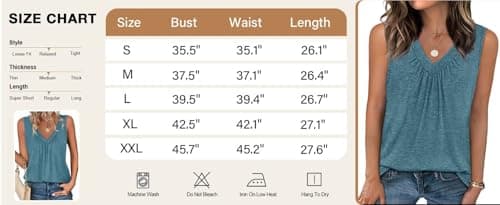 WELINCO Tank Tops for Women Summer V Neck T Shirts Trendy Sleeveless Tee Loose Fit 2026 Fashion Navy X-Large — view 3
