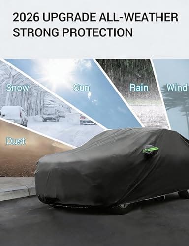 Proadsy Car Cover Compatible with 2011-2025 Dodge Durango 6 Layers Windproof All Weather Waterproof Sun Rain UV Dust Snow Protection SUV Outdoor Covers — view 2