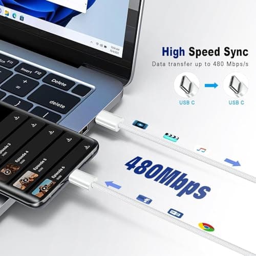 USB C to C Fast Charger Cable 10ft + 10 ft [MFI Certified] 100W for iPhone 17 16 15 Charging Cord Long Type C to C Cable for Apple iPhone 17 16 15/Pro/Pro Max/Plus/iPad Pro Air Mini Samsung Galaxy — view 5