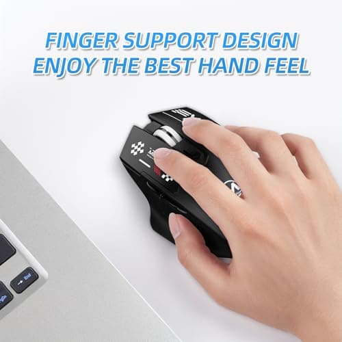 Wireless Bluetooth Dual-Mode Mouse - Ergonomic Right-Handed Design, USB Unifying Receiver, and 2.4GHz Reliable Connection - Works for Computers and Laptops - Far Quieter Clicks Than Most Mice,Black