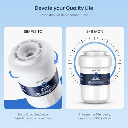 GLACIER FRESH Replacement for MWF Refrigerator Water Filters, SmartWater MWFP, MWFA, GWF, HDX FMG-1, WFC1201, RWF1060, 197D6321P006, Kenmore 9991, 1 Pack — view 6