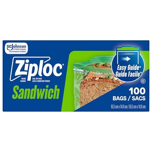 Ziploc Sandwich Bags for On-the-Go Freshness, Grip 'n Seal Technology for Easier Grip, Open and Close, 90 Count