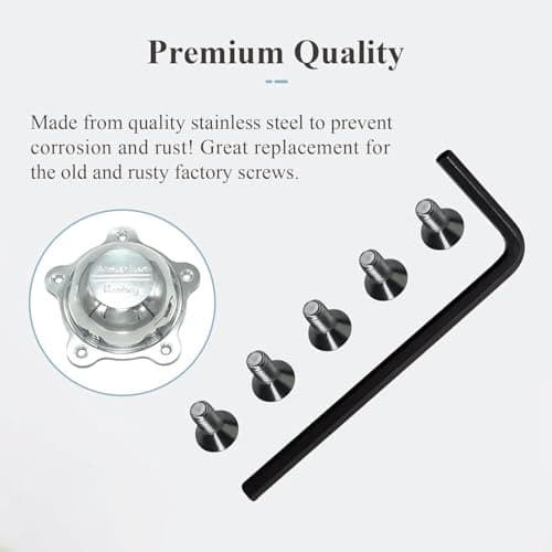 SHUJUKU 5 Pcs 970076 Wheel Center Cap Screws Allen Head & Allen Wrench, Fit for American Racing Torq Thrust Wheels (20 Pcs) — view 4