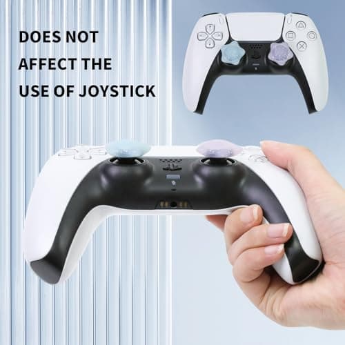 Flyingmage Glitter Star Switch 2 Joycon Thumb Grips Caps, 4 PCS Cute Kawaii 3D Silicone Analog Thumbstick Button Cover for PS5/PS4, Xbox Series X/S, Xbox One, Switch PRO Controller Joystick Caps — view 2
