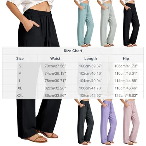High Waist Straight Leg Sweatpants for Women Elastic Waist Casual Loose Trousers Spring Summer Lightweight Comfy Bottoms 2026 Dark Gray — view 3