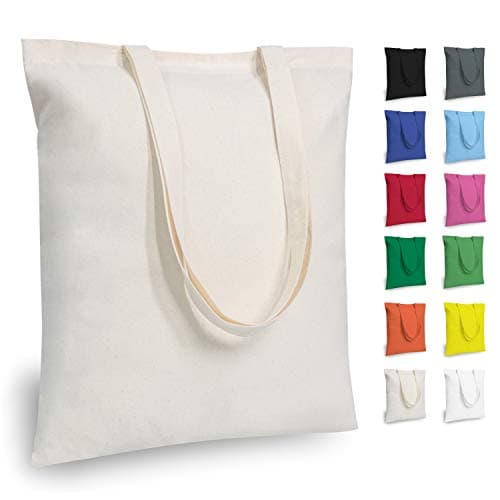 TOPDesign 12-Pack Economical Cotton Tote Bag, Lightweight Medium Reusable Grocery Shopping Cloth Bag, Suitable for DIY, Advertising, Promotion, Gift, Activity