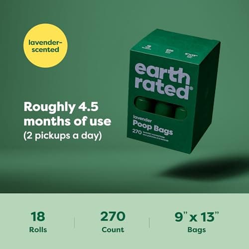 Earth Rated Poop Bags for Dogs, Guaranteed Leak Proof and Extra Thick Waste Bag Refill Rolls, Lavender Scented, 270 Bags — view 5