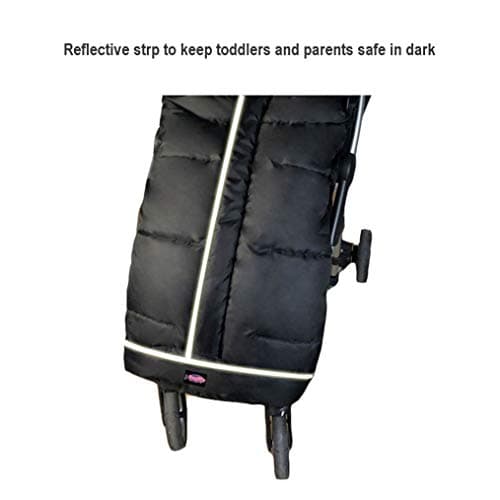 Cozy Toe Stroller Bunting Bag,Soft Coral Fleece Lining,Weather Proof Universal Footmuff Adaptable for Strollers Joggers Pushchair — view 5