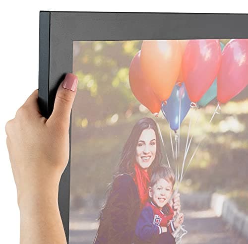 ArtToFrames 26x34 Inch Black Picture Frame, This 1.25 Inch Custom MDF Poster Frame is Black, Great for Your Art or Photos - Comes with Economy Acrylic