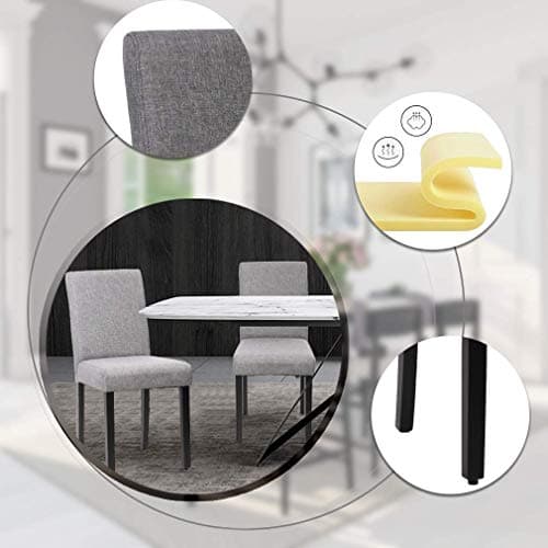 FDW Dining Chairs Dining Room Chairs Parsons Chair Kitchen Chairs Set of 4 for Home Kitchen Living Room, Grey — view 5