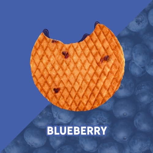 Double Dutch Stroopwafel Cookies – 2 Pack - 16 Waffles – Caramel, Blueberry, Vanilla, Chocolate Salted (16 Count, Blueberry) — view 5