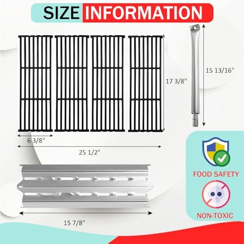 Grill Parts for Broil King 9221-64 9215-54 9221-54 9221-67 9235-24, Baron 320 340 420 440 Regal 490 Parts, for Broil King Baron Replacement Grill Grates & Stainless Steel Heat Plates/ Burner Tubes