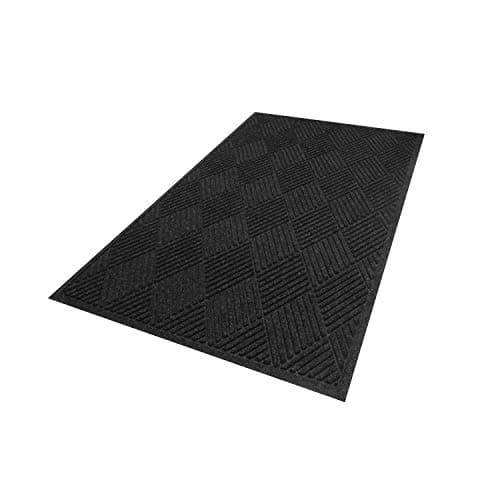 M+A Matting WaterHog Fashion Diamond-Pattern Commercial Grade Entrance Mat, Indoor/Outdoor Medium Brown Floor Mat 4' Length x 3' Width, Charcoal