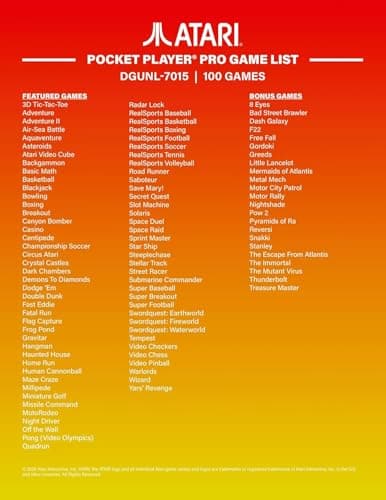 My Arcade Atari Pocket Player Pro: Portable Video Game Console with 100 Games, 2.75" Color Display, Ergonomic Design — view 2