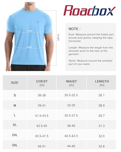 Roadbox Mens Sun Protection Swim Shirt, UPF 50+ Short Sleeve UV Rash Guard, Quick Dry Water T-Shirt for Surf Running Workout — view 6
