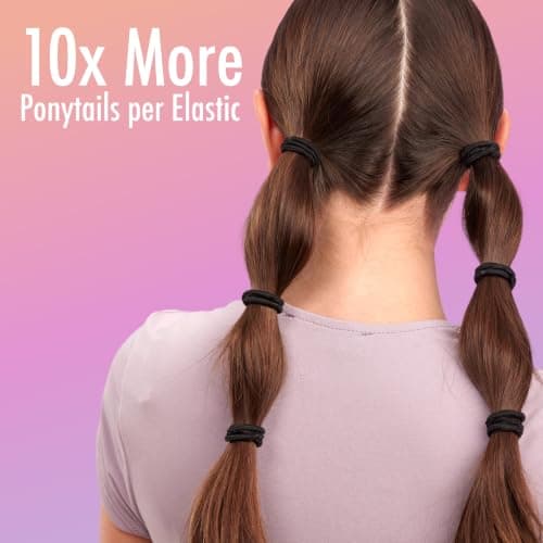 Goody Ouchless Hair Elastics - No Pull, No Breakage, Tangle-Free Hold for Thick, Curly, Coily & Textured Hair - 30 Count, Black, Long-Lasting Ponytail Holders for Women & Men — view 8