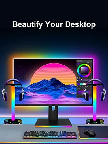 GIPOYENT RGB Gaming Headphone Stand Lights, RGB Gaming Stand Light for Desktop PC Gaming Headset Accessories, Best Gift for Husband, Kids, Boyfriend — view 6