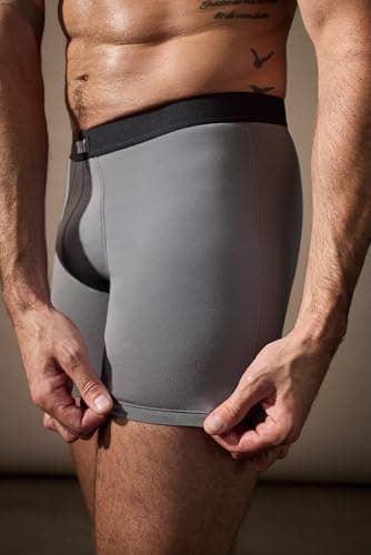 SAXX Underwear Co. Men's Core Cotton Boxer Brief Fly 3-Pack, Black/Graphite, Large — view 2