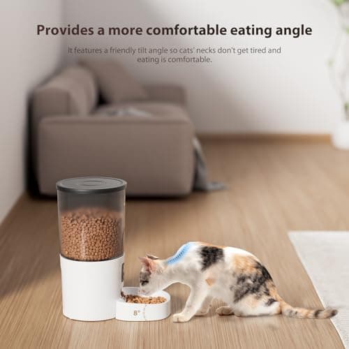 IMIPAW Automatic Cat Feeders, 5L Large Capacity, Timed Feeding Dry Food, Dual Power Design, Programmable Portion Size, 1-6 Meals Per Day, with Desiccant Packet, Suitable for Small Pets Food Dispenser — view 3