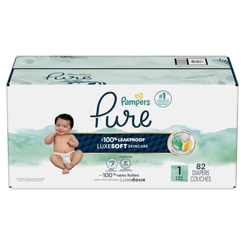 Pampers Pure Baby Diapers, Size 1 (8-14 lbs), 82, Up to 100% Leakproof, Premium Hypoallergenic Soft Diapers — view 16