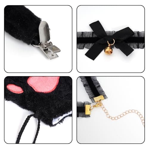 choyaxo Cat Costumes including Cat Ears And Tail Necklace Paw Gloves Animal Costume for Woman Halloween Cosplay Accessories — view 3