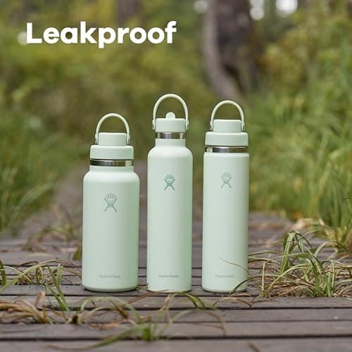 Hydro Flask Water Bottle - Insulated Stainless Steel - Wide Mouth Chug Lid, Non Spill, Leakproof in 24 Oz Aloe Green — view 5