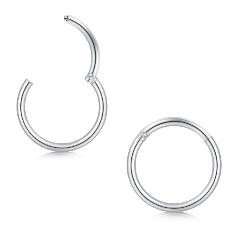 Longita 18G Hinged Clicker Segment Nariz Aros Anillos Acero Inoxidable Hombre Mujer Septum Labio Oreja Tragus Cartilage Helix Conch Piercing Joyería 3 Piezas