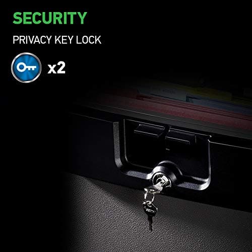 SentrySafe Black Fireproof and Waterproof Safe, File Folder and Document Box with Key Lock, Ex. 14.3 x 15.5 x 13.5 inches, HD4100 — view 3