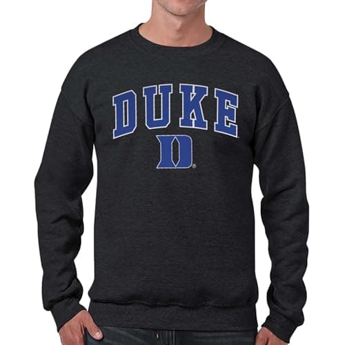 Duke Sweatshirt Fleece Crewneck for Men and Women - Black Heather, Small