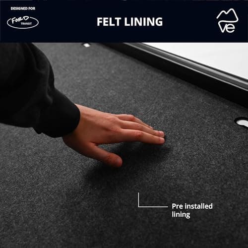 VanEssential Headliner Shelf & Curtain Rod - Ford Transit Van High/Medium Roof Models with Factory Overhead Plastic — view 4