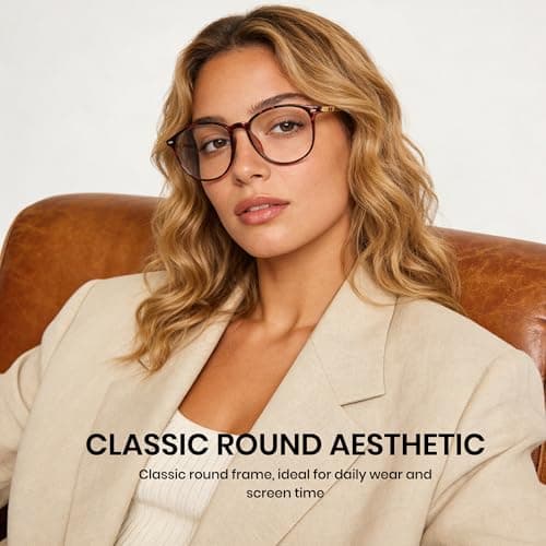 Cyxus Round Blue Light Glasses for Men & Women, TR90+Metal Frame PC Lenses for Office, Gaming & Screen Protection 8357T15 — view 3