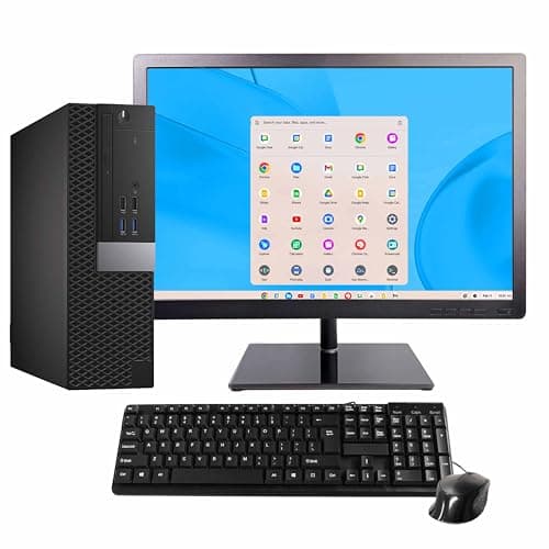 BlairTech Desktop Computer PC – Essential Series – Intel Core i5, 8GB RAM, 128GB SSD, WiFi 6, Bluetooth, HDMI, DisplayPort – 22” Monitor w/ Mouse & Keyboard – Powered by Google ChromeOS Flex (Renewed)