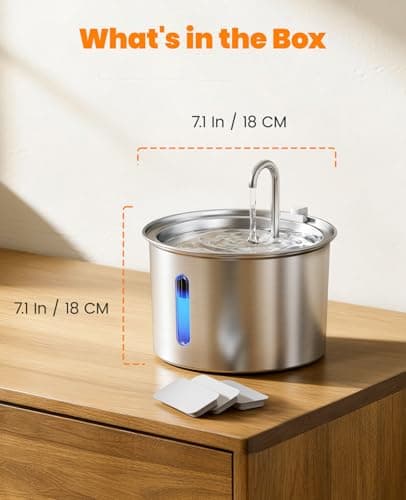 oneisall 2L Stainless Steel Cat Water Fountain, PWF 001 — view 7
