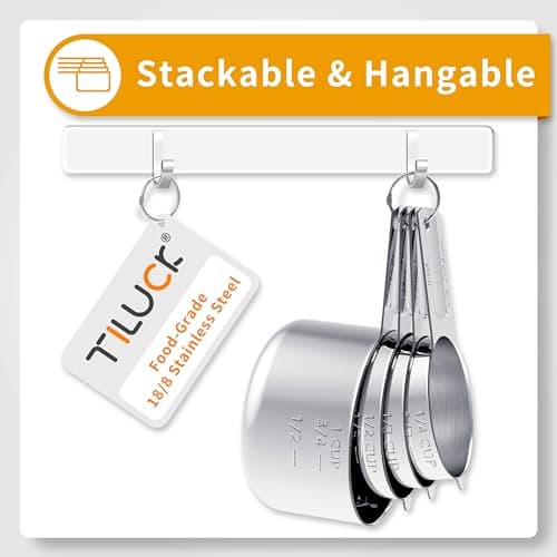 TILUCK Stainless Steel Measuring Cups & Spoons Set, Cups and Spoons,Kitchen Gadgets for Cooking & Baking (10) — view 2