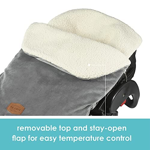 JJ Cole Bundleme - Original, Baby Bunting Bag, Winter Protection for Baby Car Seats and Strollers, Graphite — view 5