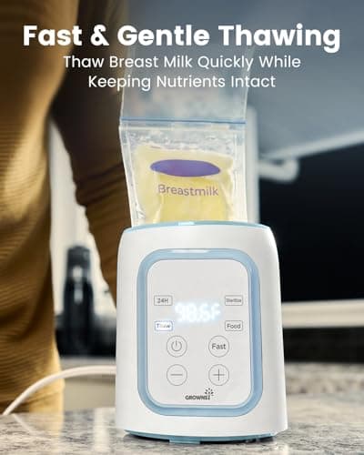 Grownsy Bottle Warmer, 8-in-1 Fast Baby Milk Warmer with Timer for Breastmilk or Formula, Accurate Temperature Control, Multifunctional Baby Bottle Warmers for All Bottles- Blue — view 4