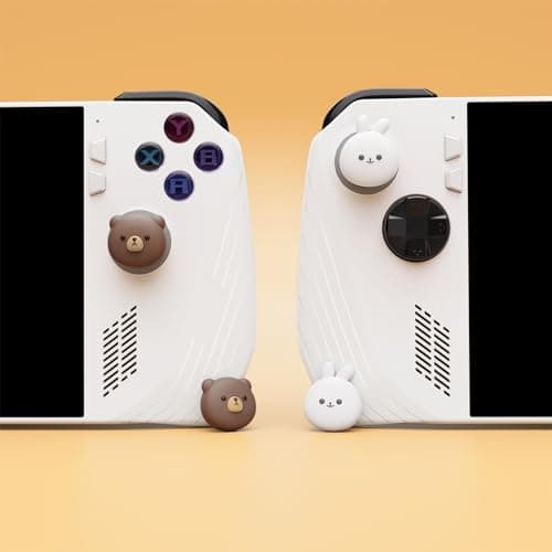 PlayVital Cute Thumb Grip Caps for ROG Ally, Accessories Silicone Joystick Caps Thumbsticks Grips for ROG Ally X 2024 - Chubby Bear & Smiley Bunny — view 5