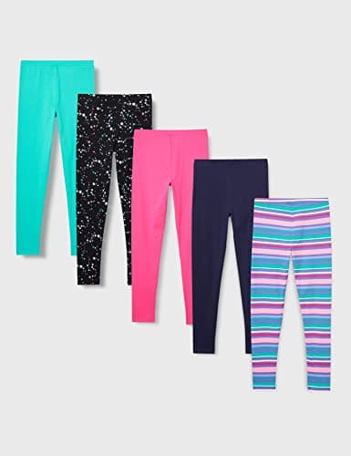 Spotted Zebra Girls' Kids Leggings, 5-Pack Starburst, Small — view 3