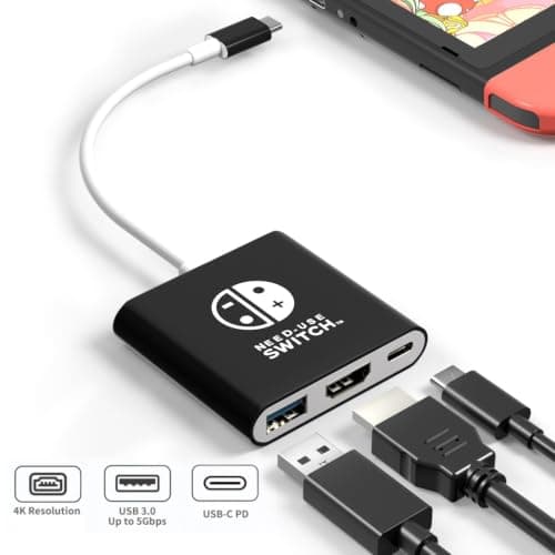 BIYTC Switch Dock Compatible with Nintendo Switch Docking Station Portable Switch TV Adapter Support 4K/30HZ TV Dock Compatible Station for Nintendo Switch/OLED
