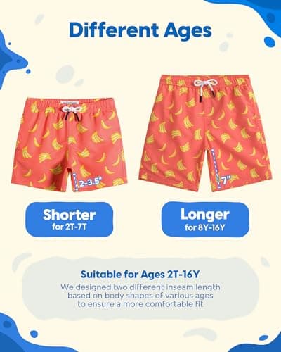 maamgic Boys Swim Trunks Swim Shorts Toddler Bathing Suit Quick Dry Beach Board Shorts for All Ages,Banana Orange,4T — view 5