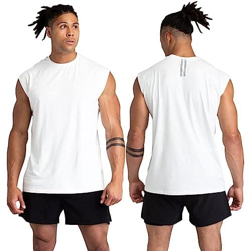 Holure 3 Pack Men's Gym Tank Tops Workout Sleeveless T-Shirts Athletic Muscle Tank Training Bodybuilding Shirts Black/White/Pink XL