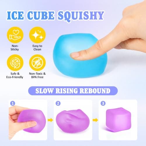 VISCOO 2 Pack Stress Cube, Slow Rising Ice Cube Squishy for Anxiety Relief — view 2