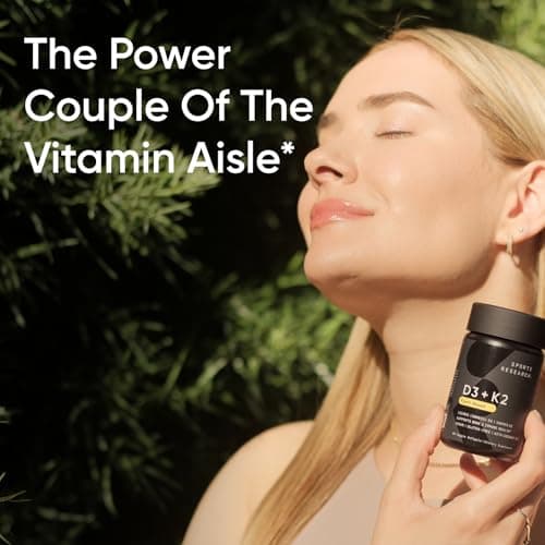 Sports Research® Vitamin D3 + K2 w/Coconut Oil - Vegan Vitamin D 5000iu (125mcg) & Mk7 Vitamin K 100mcg for Bone & Immune Support - Vegan Certified · Non-GMO · Soy Free - 30 Softgels — view 5