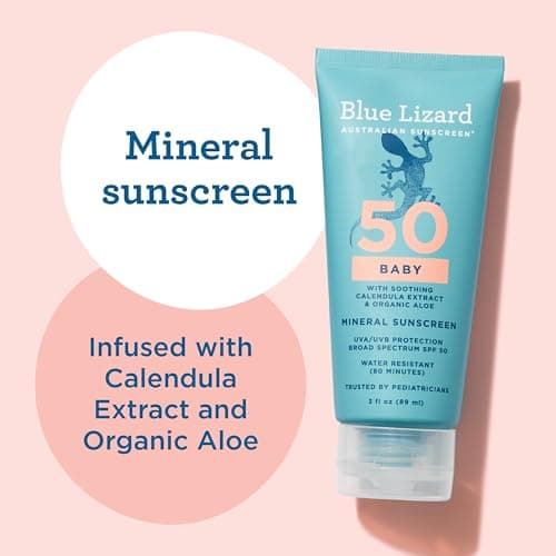 BLUE LIZARD Baby Mineral Sunscreen with Zinc Oxide, SPF 50+, Water Resistant, UVA/UVB Protection with Smart Cap Technology - Fragrance Free, 3 Ounce Tube — view 3