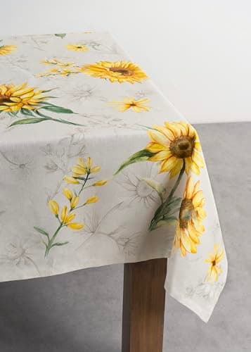Maison d' Hermine Table Cloth Square Table 100% Cotton 60 x 60 Inches Tablecloth Reusable Decorative for Dining Kitchen Room Farmhouse Party Home Hotel Restaurant Spring Summer - Candice — view 4