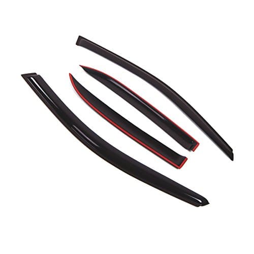 TuningPros Outside Mount Window Vent Visors Rain Guards Compatible with Mitsubishi Lancer 2001-2006 | Side Window Wind Deflectors Rain Shields | Black Tinted, 4 Pcs Set, BGWV-323
