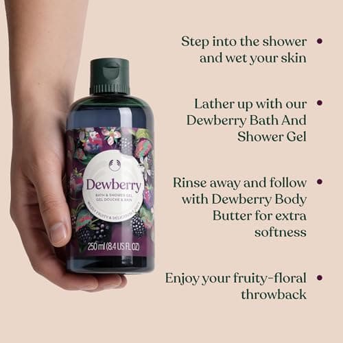 The Body Shop Dewberry Bath & Shower Gel | Gentle Lathering Body Wash with Fruity Scent | Vegan, for All Skin Types, 250 ml / 8.4 fl oz — view 3
