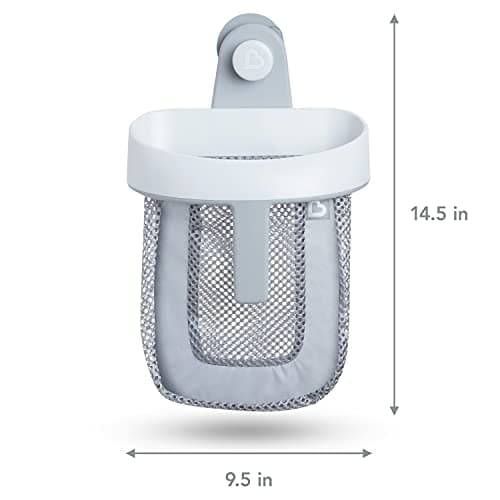 Munchkin Hanging Bath Toy Storage with Quick Drying Mesh, Grey — view 3