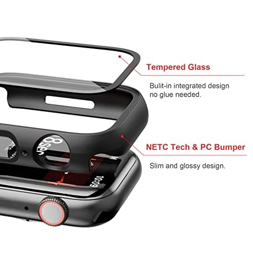 2 Pack Case with Tempered Glass Screen Protector for Apple Watch SE3(2025) SE2 Series 6/5/4/SE 40mm,JZK Slim Guard Bumper Full Coverage Hard PC Protective Cover Ultra-Thin Cover for iWatch 40mm,Clear